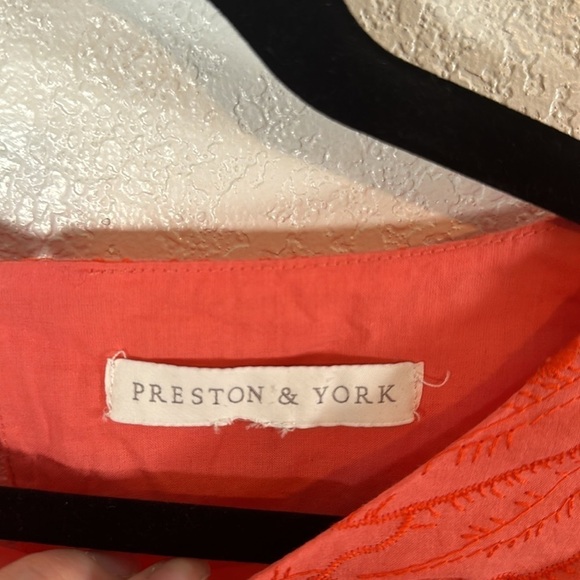 Preston & York Coral Eyelet & Botanical Embroidery Blouse - Picture 3 of 7